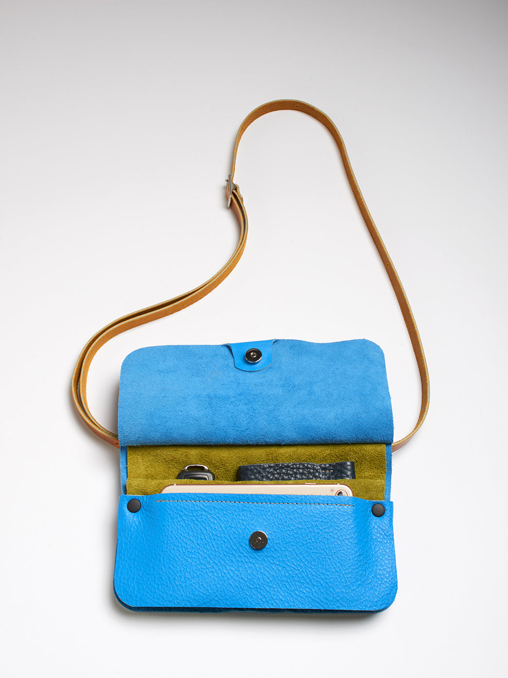 The Novella bag Electric blue suede leather