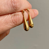 18k gold Droplet stud earrings - 1950s era Vintage Swedish