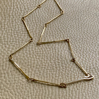 Half-twist gold bar link necklace - 14k gold - 20 inch length