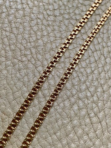 Double Link Necklace with Watch Chain Dog clip in 18k gold - 18 inch length