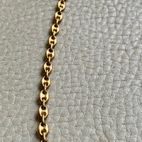 18k Gold Vintage Italian Puffy Mariner Link Chain Necklace - 18.1 inch length