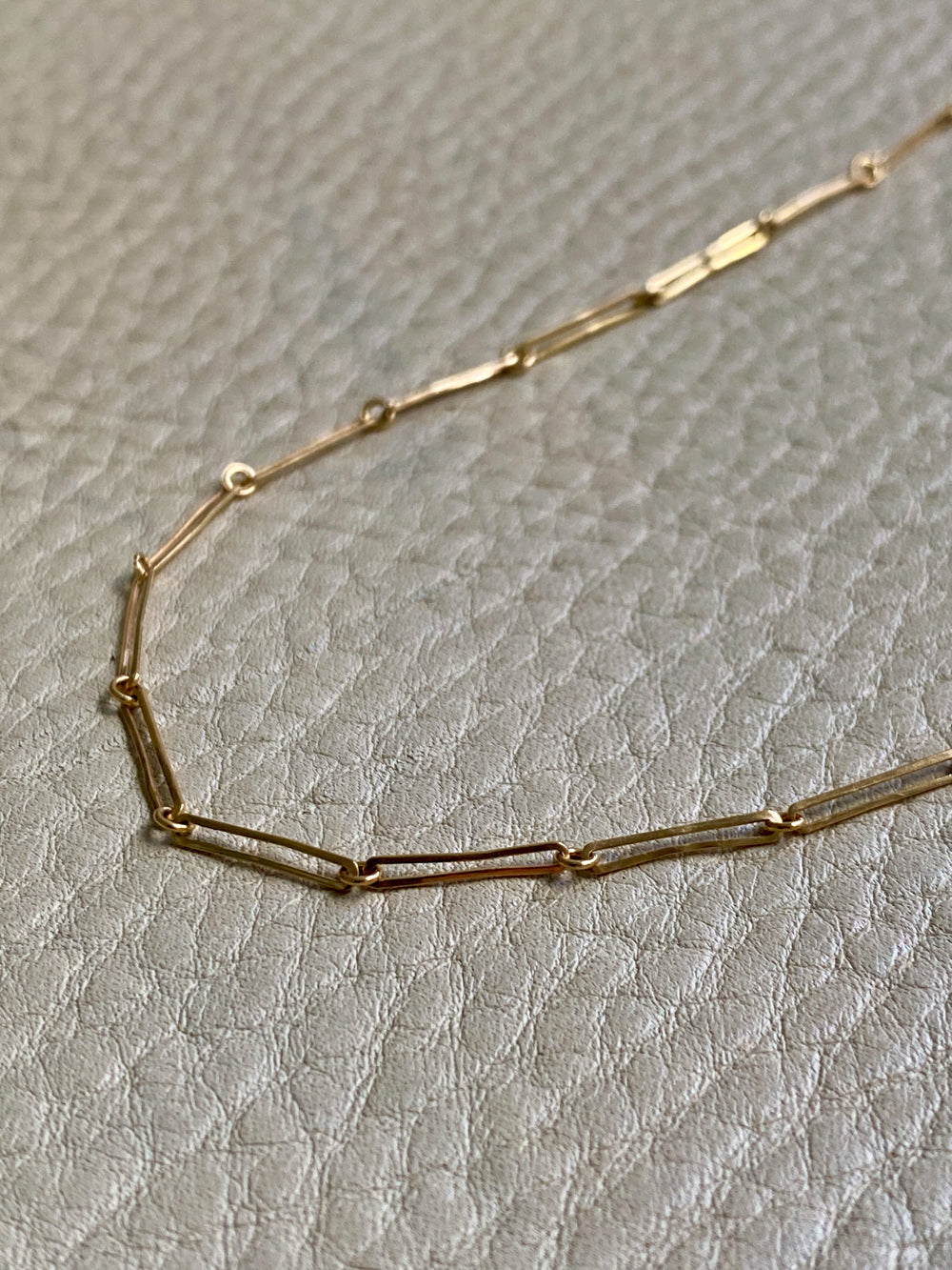 Midcentury Paperclip Link Necklace in 18k gold - 18.75 inch length - Swedish vintage