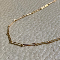 Midcentury Paperclip Link Necklace in 18k gold - 18.75 inch length - Swedish vintage