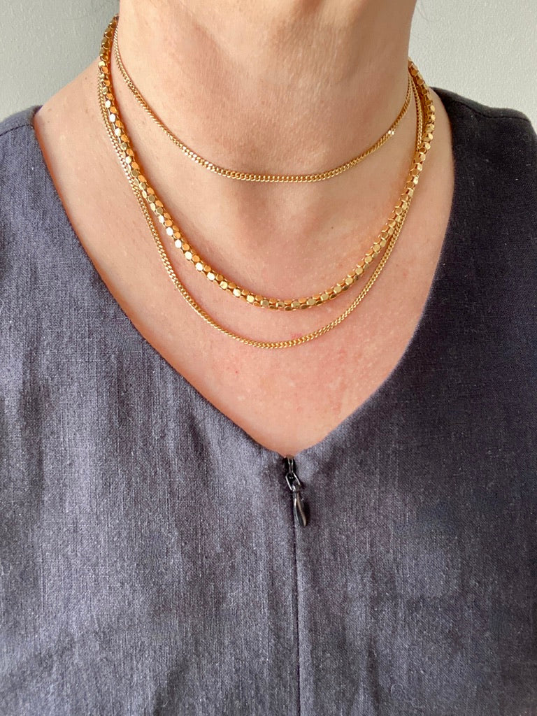 A Classic! - Balestra Italian vintage - 18k gold Long curb chain necklace - 31.3 inch length