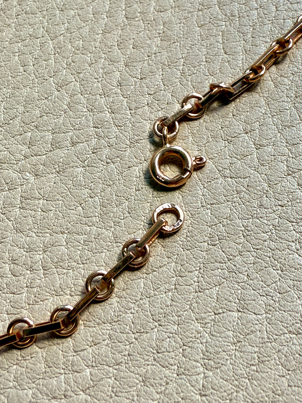 Swedish Vintage 18k gold Chain Necklace - Alternating Long and Round Links - 19.5 inch length