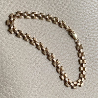 Checkerboard link bracelet in 18k gold - Swedish vintage 1940 - 8.2 inch length