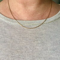 14k Gold Danish Vintage Slim Biker Link Chain Necklace - 18.25 inch length