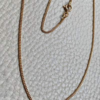 Swedish Vintage Curb Chain Necklace in 18k Gold - 19.8 inch length