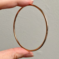 1955 Swedish Vintage 18k Gold Round Circular Solid Bangle - 7.5 inch interior circumference