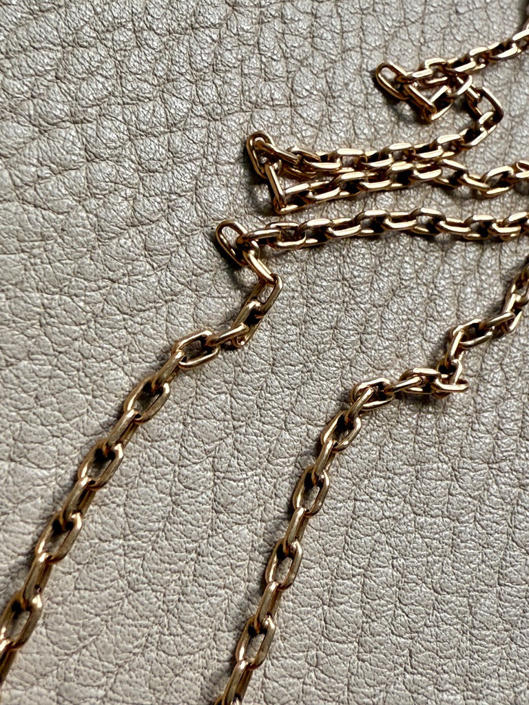 18k Gold Balestra Skinny Biker Link Chain Necklace - 22.75 inch length