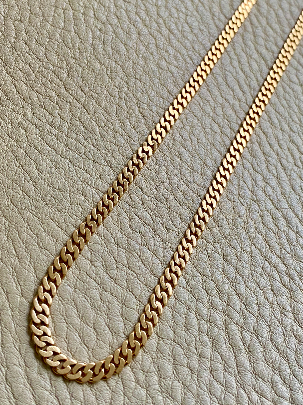 1923-1965 Swedish Vintage 18k Gold Pressed Curb Link Necklace - 18 inch length