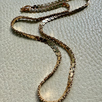 Midcentury era Italian Mirrored Shimmer Link Necklace in 18k Gold - 17.75 inch length