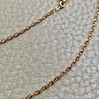 1907 Antique Cable Link Chain Necklace in 18k gold - tube clasp - 16.5 inch length