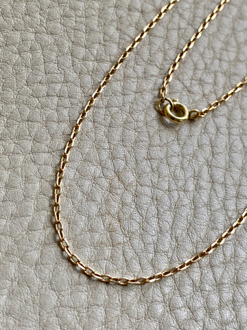 18k Gold Vintage Skinny Biker Link Chain Necklace - 25 inch length