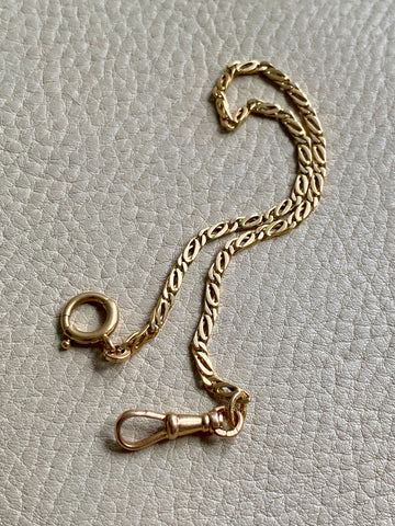 Swedish Vintage Watch Chain - bracelet or necklace extender in 18k gold - 9.25 inch length