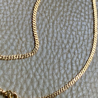 1929 Swedish Vintage Pressed Curb Link 18k Gold Necklace - 17 inch length