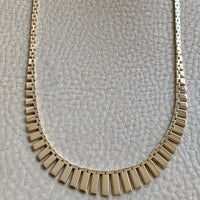 Dramatic SPARKLING! 14k gold cleopatra link necklace - 19.7 inch length