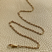 Antique Watch Chain Necklace in 18k gold - 17.75 inch length