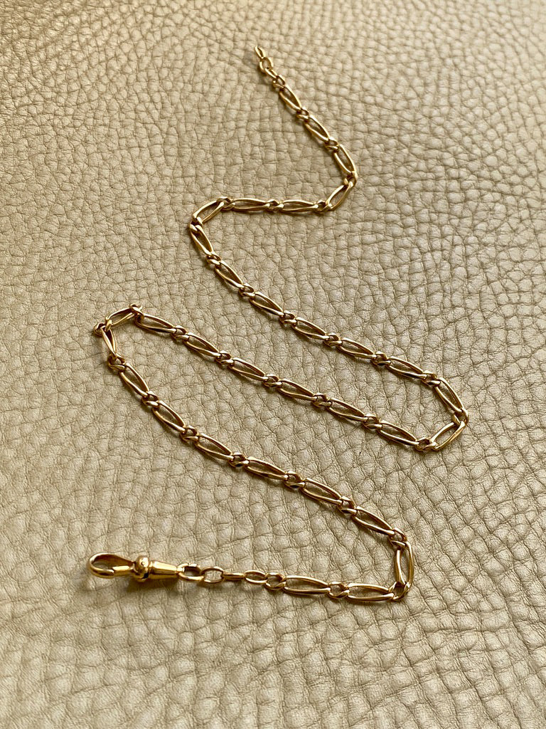 Antique Watch Chain Necklace in 18k gold - 17.75 inch length