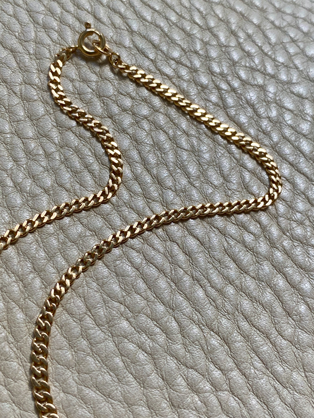 1954 Swedish Vintage 18k gold pressed curb link necklace - 18.7 inch length