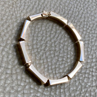 MAGNIFICENT!! 1970 - 9 sided Geometric Link Bracelet in 18k Yellow Gold by Forsman & Gardfors - 7.5 inch length