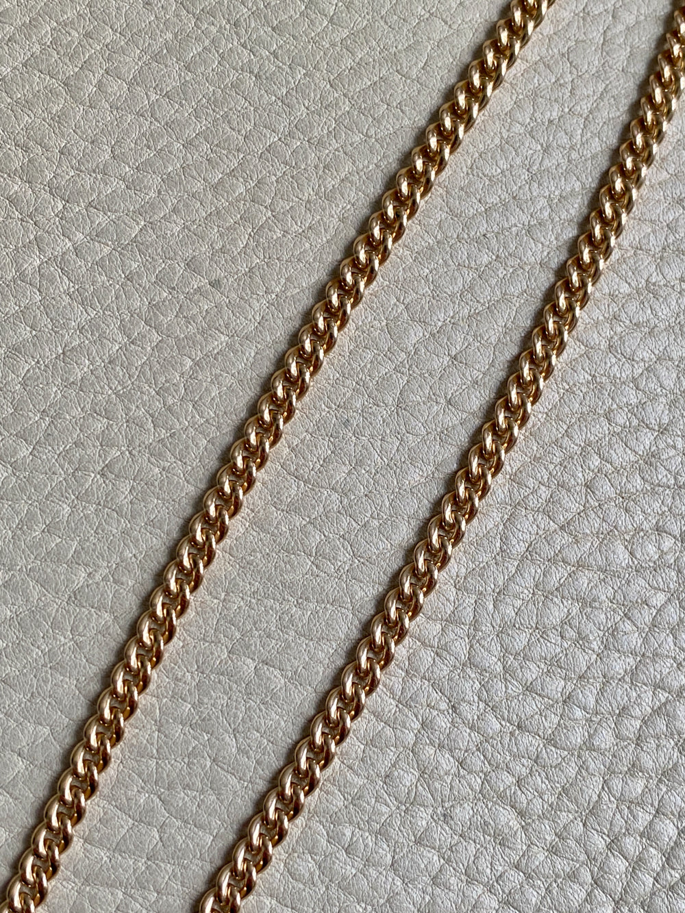 18k Gold Swedish Antique Round Curb Link Watch Chain Necklace - 17.5 inch length