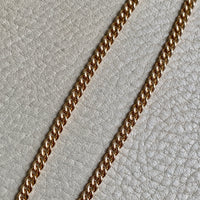 18k Gold Swedish Antique Round Curb Link Watch Chain Necklace - 17.5 inch length