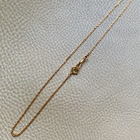 Antique Scandinavian 18k Gold Skinny Pressed Curb Link - Watch Chain Necklace with Swivel Dog Clip - 18.5 inch length