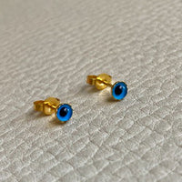 Vintage 18k Gold Evil Eye Stud Earrings