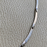 1985 ‘Labyrint’ necklace by Bjorn Weckstrom for Lapponia - Vintage Finnish long bar link choker necklace in sterling silver - 15 inch length