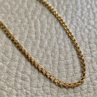 18k Gold Vintage Foxtail Link Necklace - 18.1 inch length