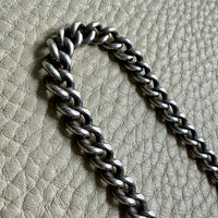 British Antique Sterling Silver Watch Chain with T-bar - choker necklace length -  15 inch overall length