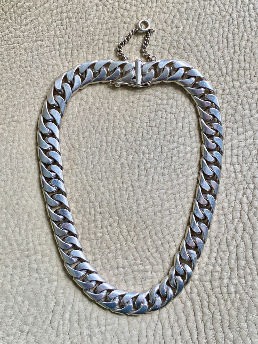 CHUNKY!! Sterling Silver Curb Chain Necklace - 15.75 inch length