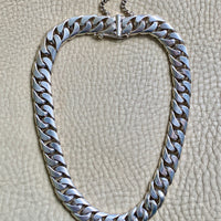 CHUNKY!! Sterling Silver Curb Chain Necklace - 15.75 inch length