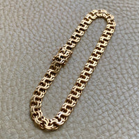 1954 Double link solid 18k gold bracelet by Rolf Miler- 7.6 inch length