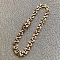 1954 Double link solid 18k gold bracelet by Rolf Miler- 7.6 inch length