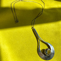 1974 Sterling Silver Droplet Pendant by Stigbert for Waldemar Johnson Atelier - 20 inch necklace