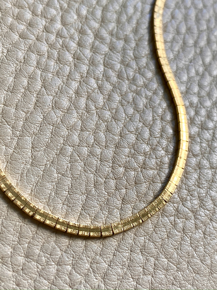 Vintage Omega Link Necklace in 18k Gold- Made in Trissino Italy, 1960s/1970s era - 16.5 inch length