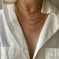 Vintage 18k gold curb link necklace - 20 inch length