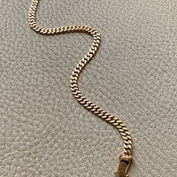 1957 Vintage Pressed Curb Link Bracelet in 18k Gold - 7.25 inch length