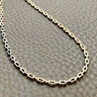 Sleek! Vintage Danish 14k Gold Link Necklace - 16.25 inch length