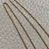 18k Gold Swedish Vintage Skinny Biker Link Chain Necklace - 17.3 inch length