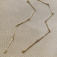 Half-twist gold bar link necklace - 14k gold - 20 inch length