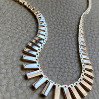 Dramatic SPARKLING! 14k gold cleopatra link necklace - 19.7 inch length