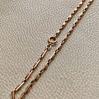 Antique Chunky Watch Chain in Rose Gold 14k - 17.3 inch length