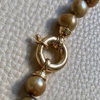 Vintage Cultured Pearl Necklace Graduated Width with 18k gold bolt clasp  - 17 inch length