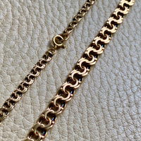 1958 Stockholm Sweden, Double Link Chain Graduated Width Necklace in 18k Gold - 17 inch length