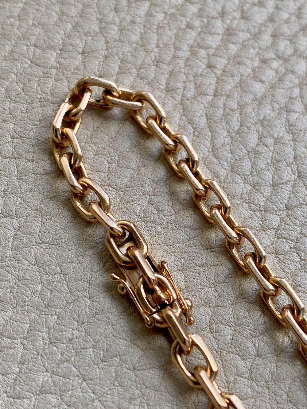 Swedish vintage 18k gold biker link bracelet 4.4mm width - 7.5 inch length