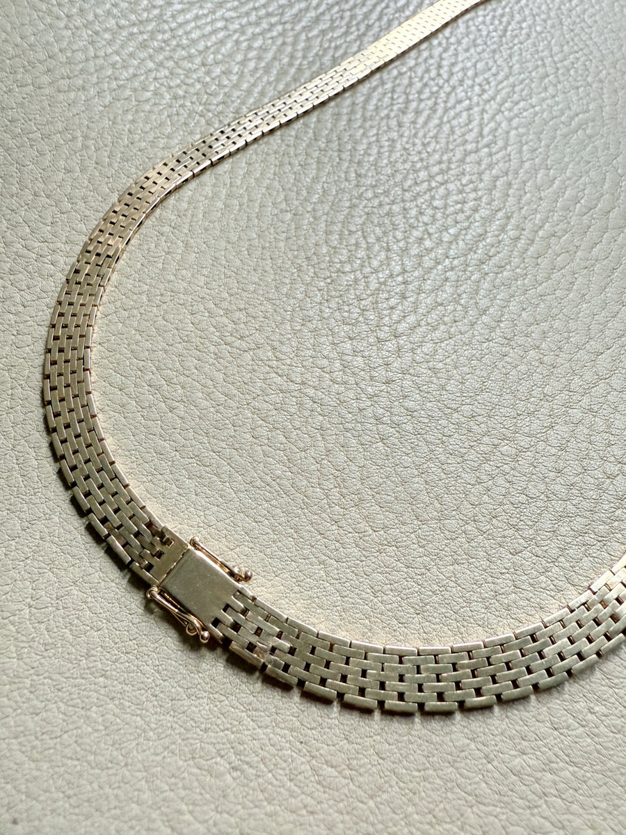 STUNNING! 14k Gold Cleopatra Link Necklace - Vintage Danish Signed - 20.4 inch length