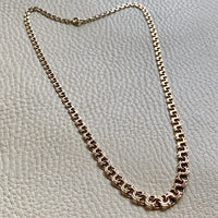 1958 Stockholm Sweden, Double Link Chain Graduated Width Necklace in 18k Gold - 17 inch length